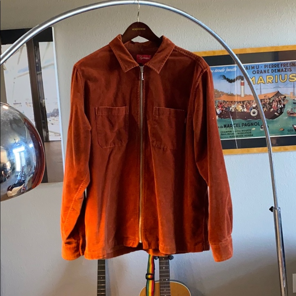 SUPREME BURNT ORANGE SUEDE WORK JACKET